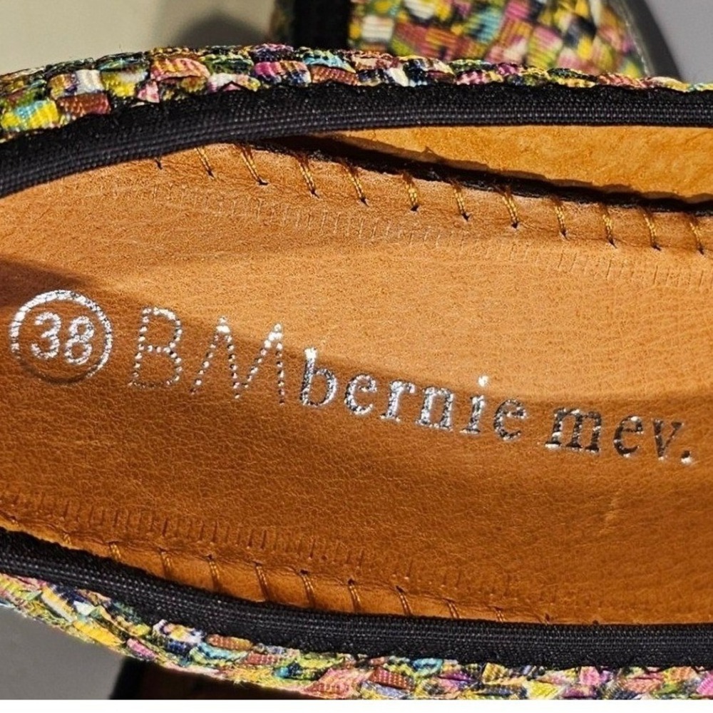 Bernie Mev Legend Jewels Multi Color Woven Platform Pumps Heels Women 38 7.5 New - Picture 7 of 12